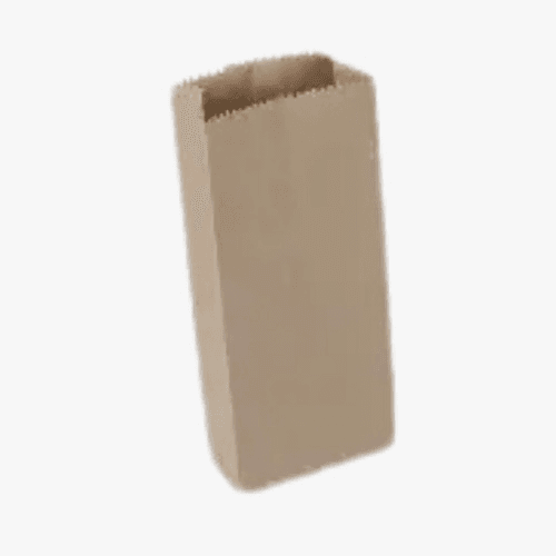 Brown rectangular cardboard block viewed from a slight angle, standing upright at center.