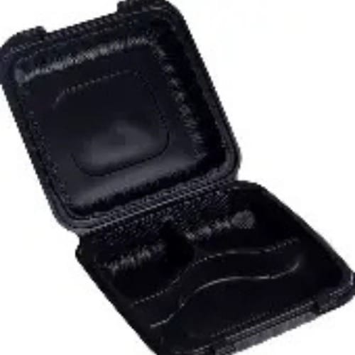 Open black protective hard case with foam interior, empty inside (for small items).
