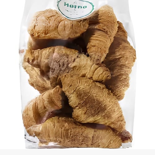 HORNEADOS CANGREJOS - Costa Rica Food Services l Food Services Packaged croissants in a clear bag, stacked together with a green-and-white label at the top
